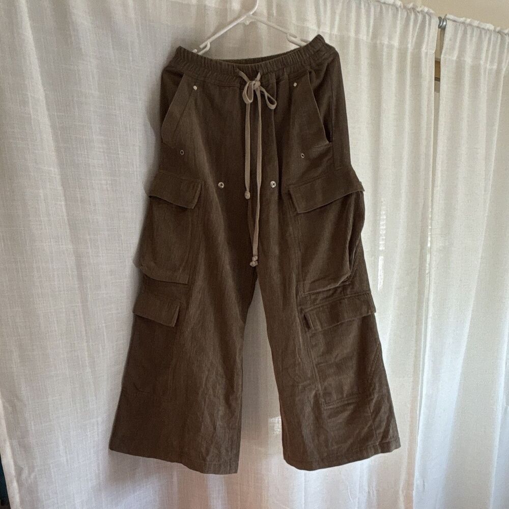 mnml Rave Double Cargo Pants - Corduroy - [Size] - Brown/Tan - Baggy Streetwear